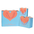 Custom colour printing commercial luxury Heart shape shopping gift paper bag